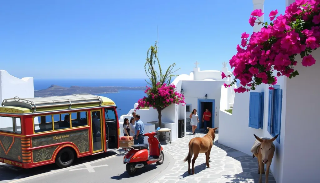 how to get around santorini