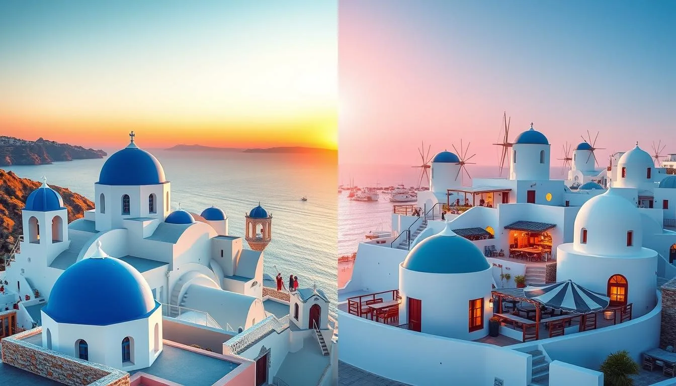 santorini vs mykonos